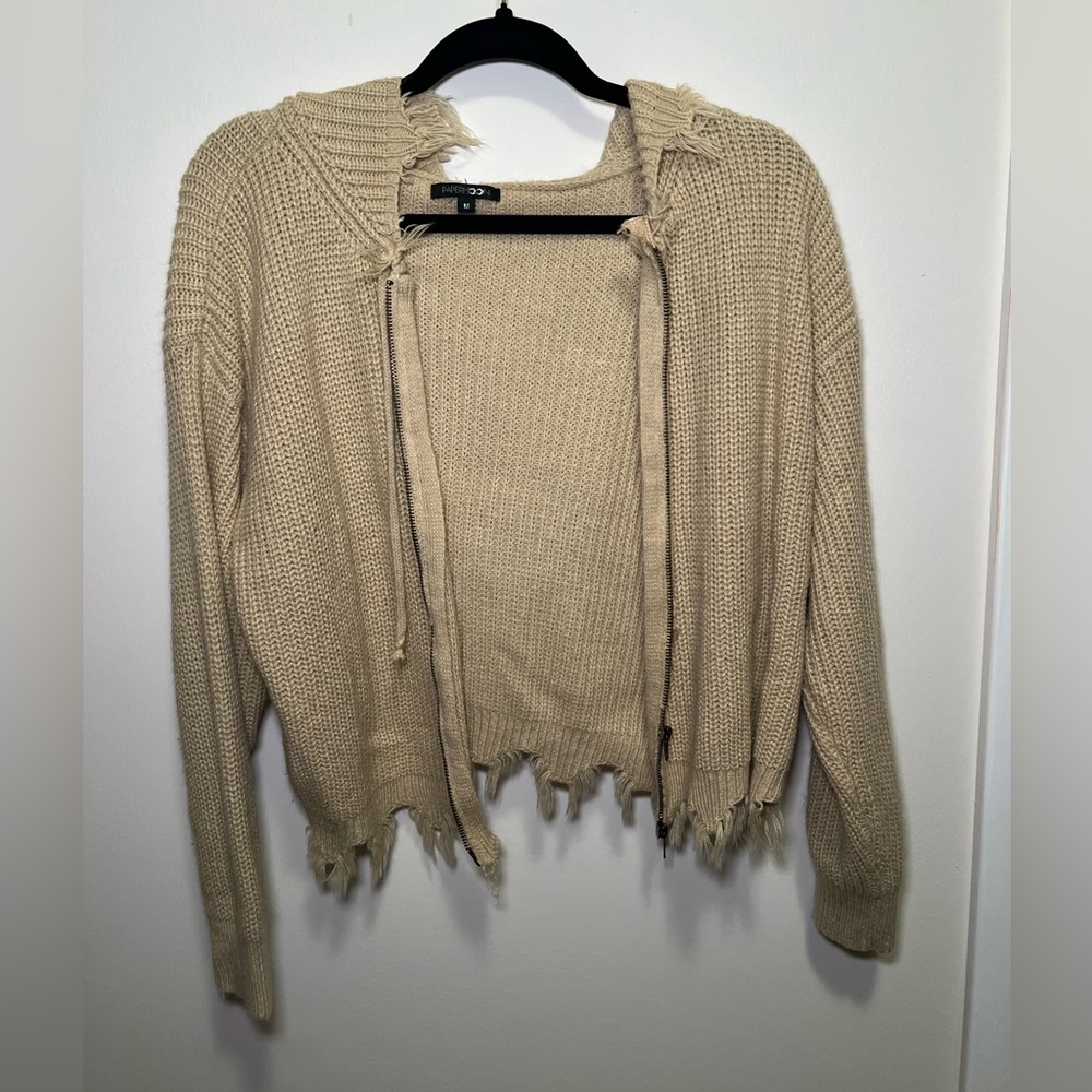 Beige Knit Women's Jacket